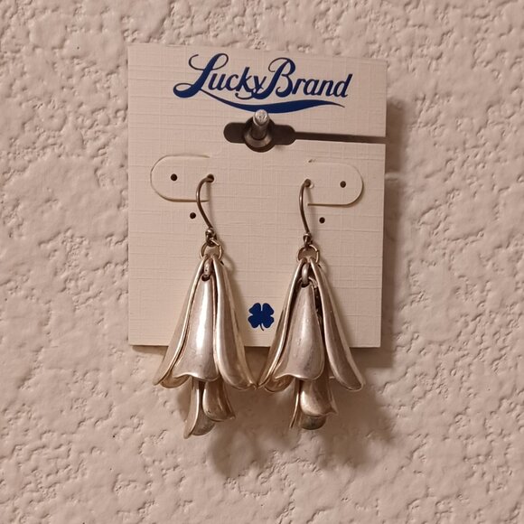 Lucky Brand Silver Tone Petal Drop Earrings - Picture 4 of 5